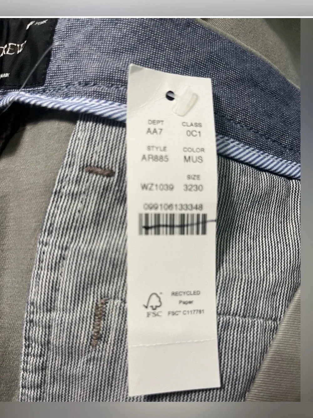 J.Crew 484 Slim-fit stretch chino pant in mushroom